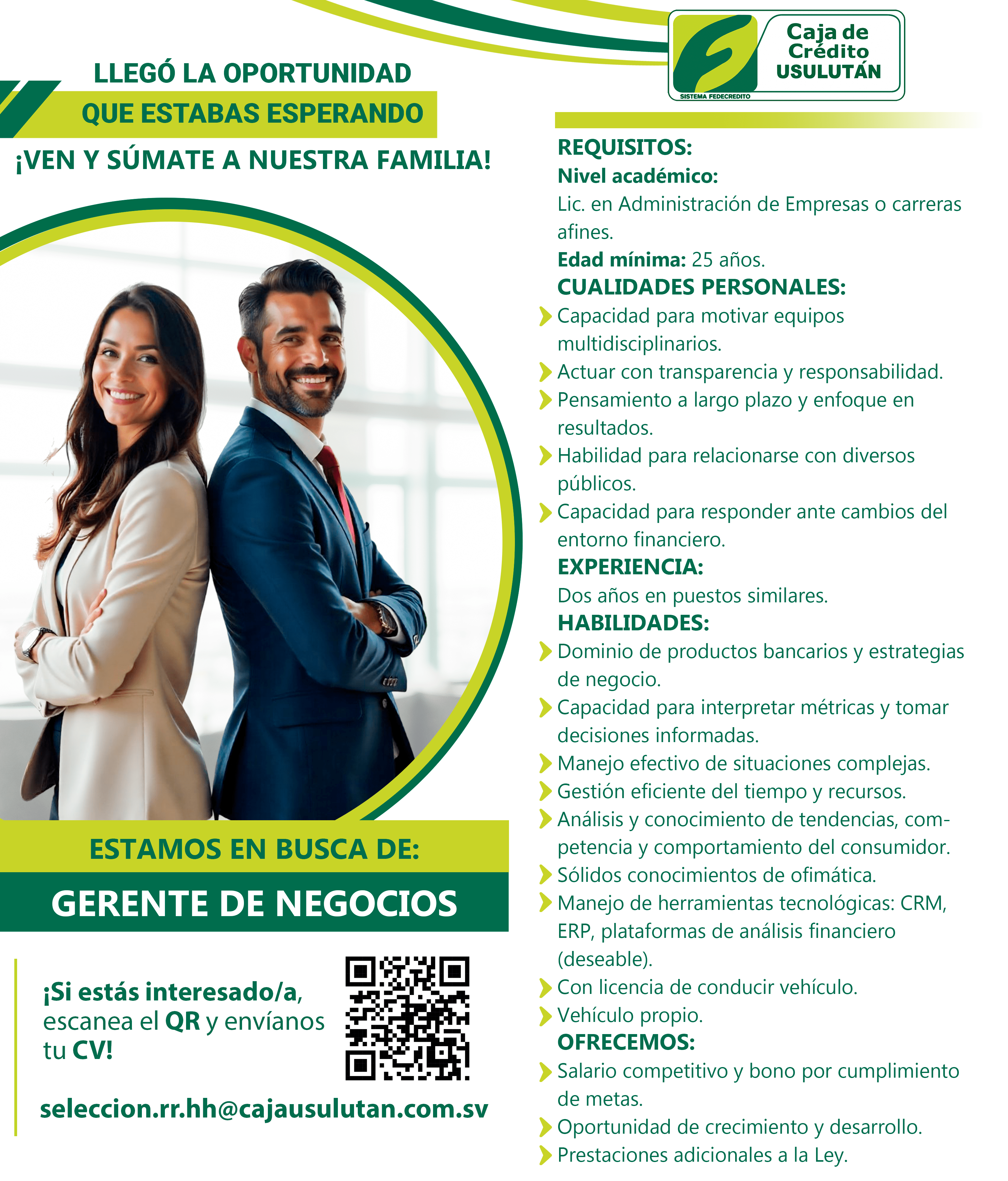 Bolsa de trabajo Caja de Usulután