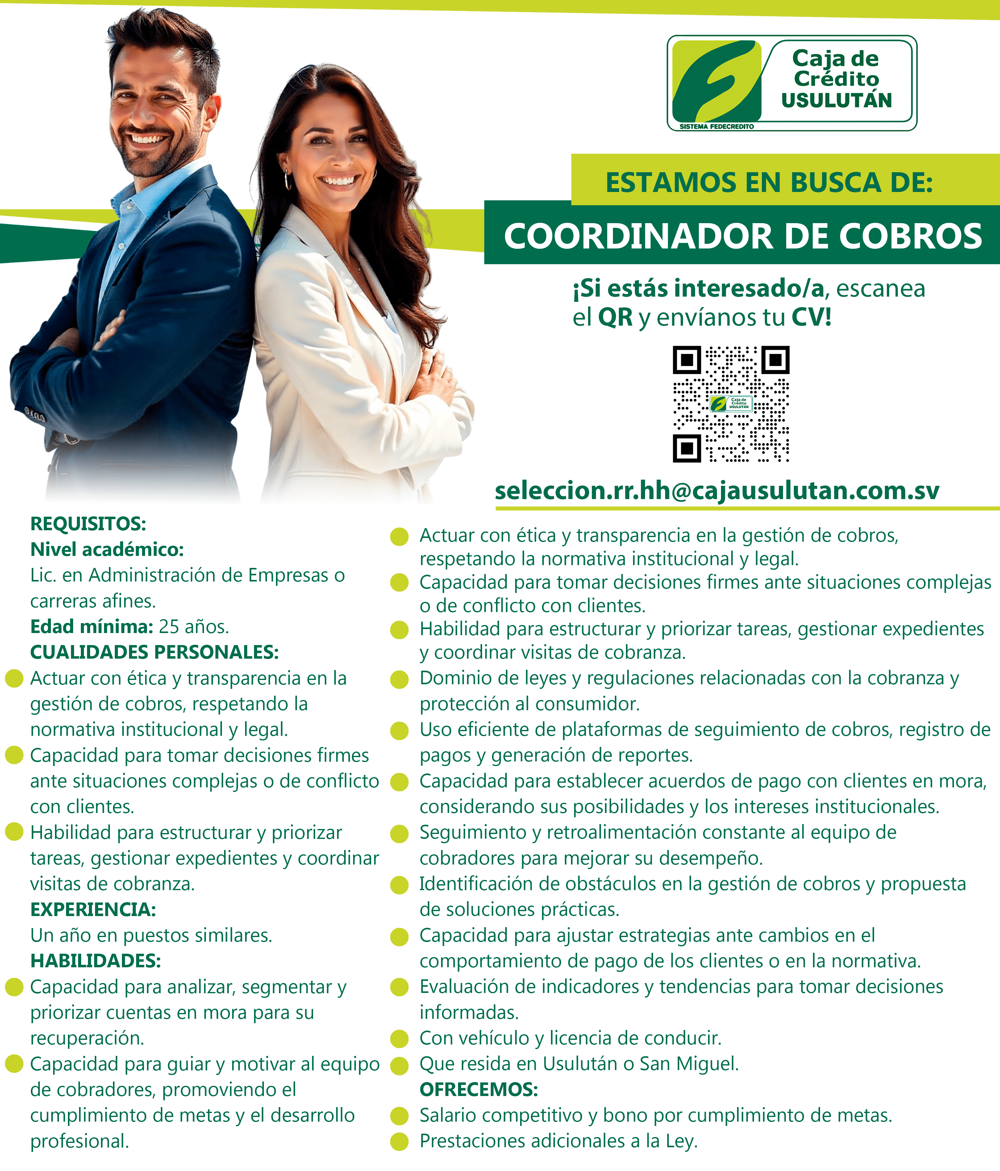 Bolsa de trabajo Caja de Usulután